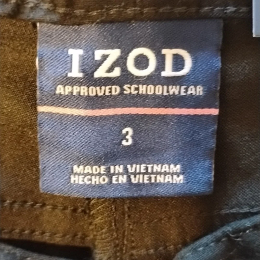 IZOD Approved Schoolwear Junior Stretch Black Plants, Size: 3, NWT